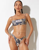 image of Farida Bikini Bottom in Abstract Butterfly Gold