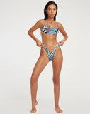 image of Farida Bikini Bottom in Warped Zebra Blue