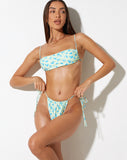 image of Leyna Bikini Bottoms in Ditsy Flower Lime Blue