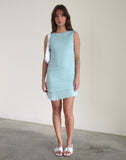 Image of Renata Mini Dress in Light Blue Shimmer Rib