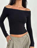 Image of Renie Bardot Top in Black Knit