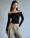 Image of Renie Bardot Top in Black Knit