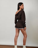 Image of Resata Runner Shorts in Bitter Chocolate with Violet Binding