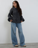 image of Amieta Knitted Jumper in Shadow Grey