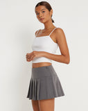 Image of Casini Pleated Micro Skirt in Charcoal