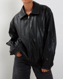 Image of Cavita Jacket in Black with Grey Top Stitch