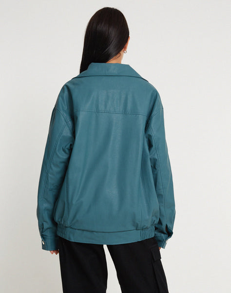 Image of MOTEL X JACQUIE Cavita Jacket in PU Grey Blue