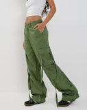 image of Edgar Wide Leg Cargo Trouser in Military Green