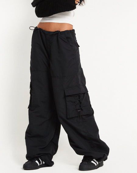 Lovis Cargo Trouser in Black