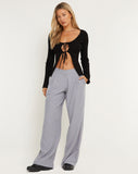 image of Hondra Wide Leg Trouser in Light Grey