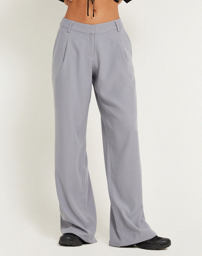 image of Hondra Wide Leg Trouser in Light Grey