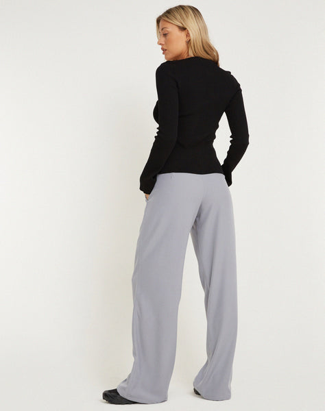 image of Hondra Wide Leg Trouser in Light Grey