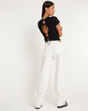 image of MOTEL X BARBARA Low Rise Parallel Jeans in True White