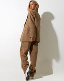 image of Maiwa Blazer in Wool Brown