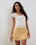 Image of Maurella Mini skirt in Flower Garden Yellow