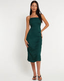 image of Nosita Midi Dress in Satin Cheetah Forest Green