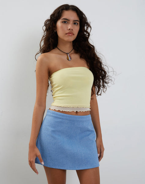 Image of Oetari Mini Skirt in Bleach Wash