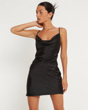 Image of Paiva Dress in Satin Black