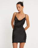 Image of Paiva Dress in Satin Black