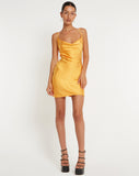 image of Paiva Slip Dress in Satin Orange