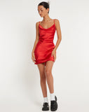 Image of Paiva Slip Dress in Satin Red