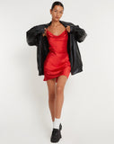 Image of Paiva Slip Dress in Satin Red