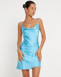 image of PAIVA DRESS SATIN SKY BLUE A