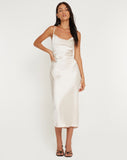 Image of Palasha Midi Dress in Satin Ivory