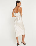 Image of Palasha Midi Dress in Satin Ivory