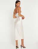 Image of Palasha Midi Dress in Satin Ivory