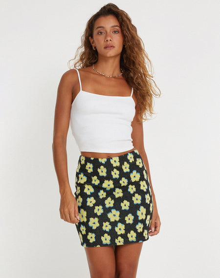 Rylee Mini Skirt in Pretty Petal Green