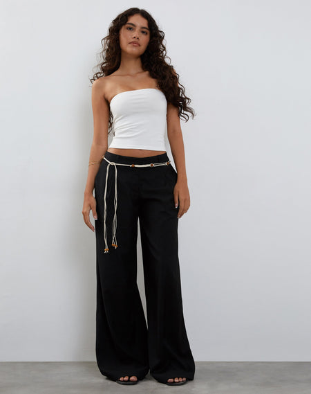 Kaomy Wide Leg Trouser in Black