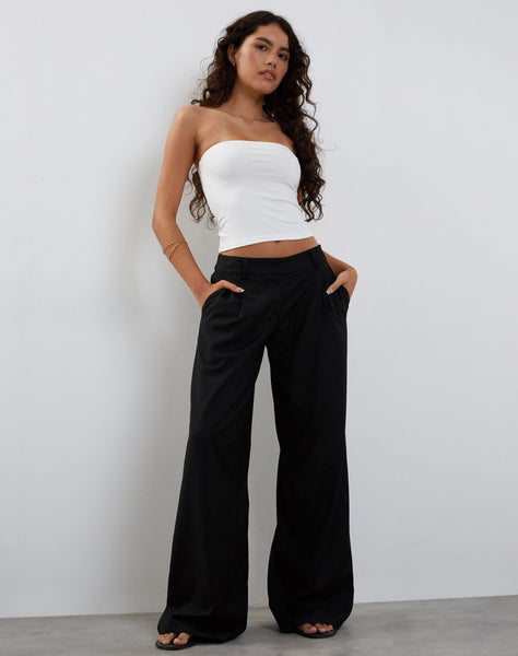 Image of Salisu Wide Leg Trouser in Tailoring Black