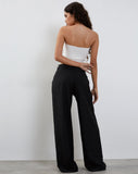 Image of Salisu Wide Leg Trouser in Tailoring Black