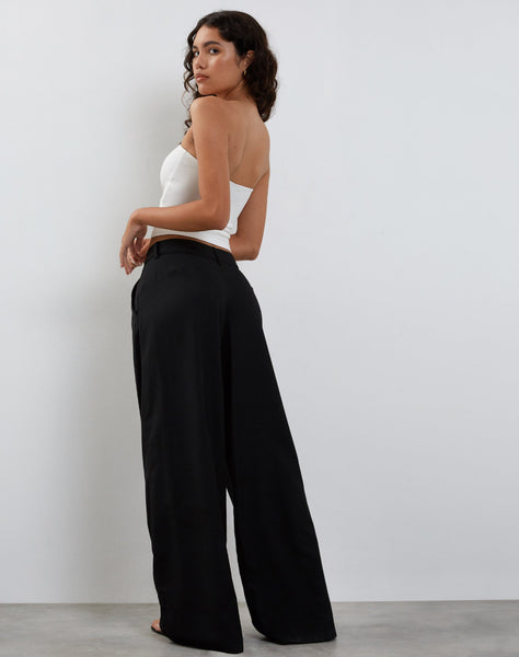 Image of Salisu Wide Leg Trouser in Tailoring Black