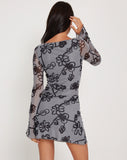 Image of Sevila Mini Dress in Mesh Doodle Flower Grey