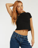 Image of Surtie Crop Top in Lycra Black