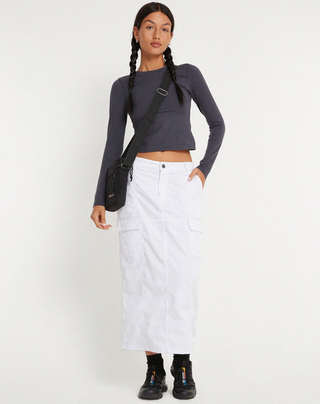 Midaxi Skirt in White