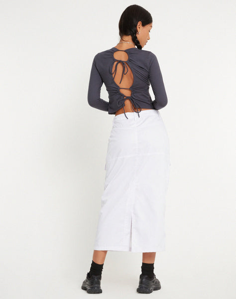 Image of Widya Cargo Maxi Skirt in White