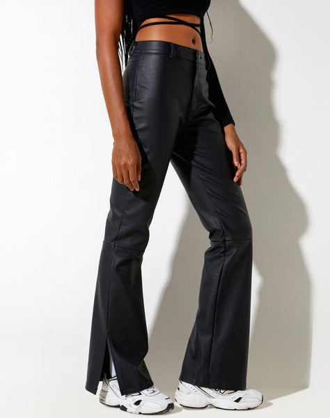 Image of Zolen Flare Trouser in Pu Matte Black