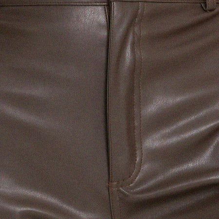 Zoven Trouser in Pu Dark Chocolate