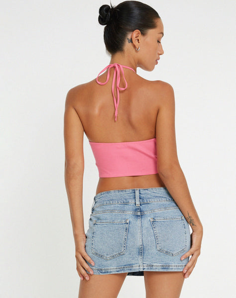 Janli Crop Top in Neon Pink