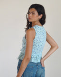 image of Revata Tie Front Top in Pretty Petal Green