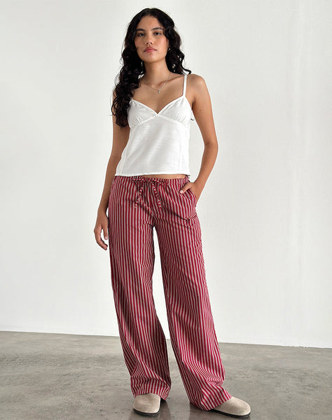 Image of Lirura Casual Trouser in Maroon Stripe