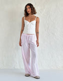 Image of Samir Trouser in Cotton Pink Stripe