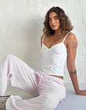 Image of Samir Trouser in Cotton Pink Stripe