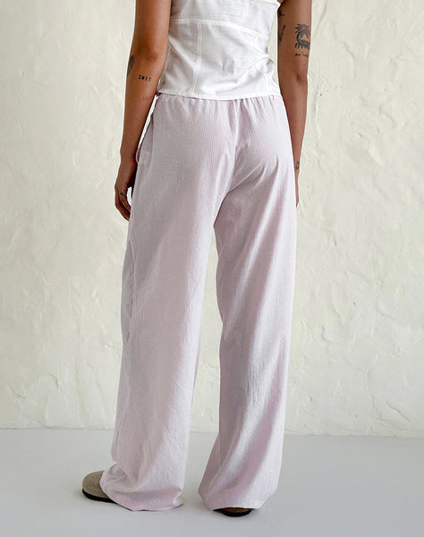 Image of Samir Trouser in Cotton Pink Stripe