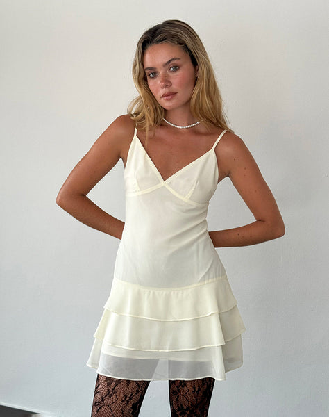 Image of Riasi Mini Dress in Chiffon Ivory