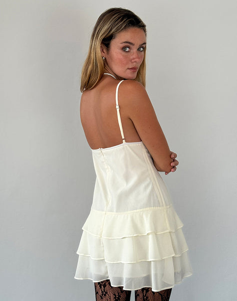 Image of Riasi Mini Dress in Chiffon Ivory