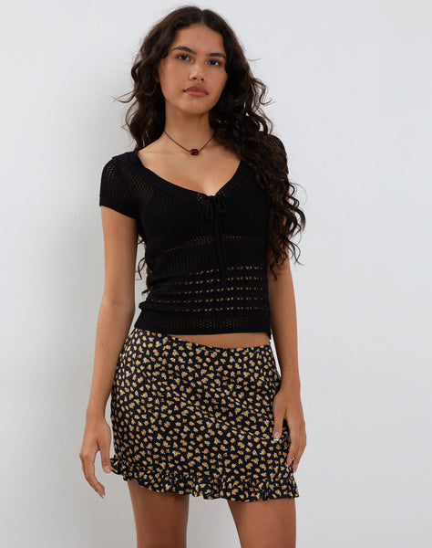 Image of Ribay Mini Skirt in Ditsy Floral Bronze